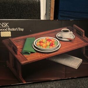 COPY - Wood Butler's Tray with Folding Legs